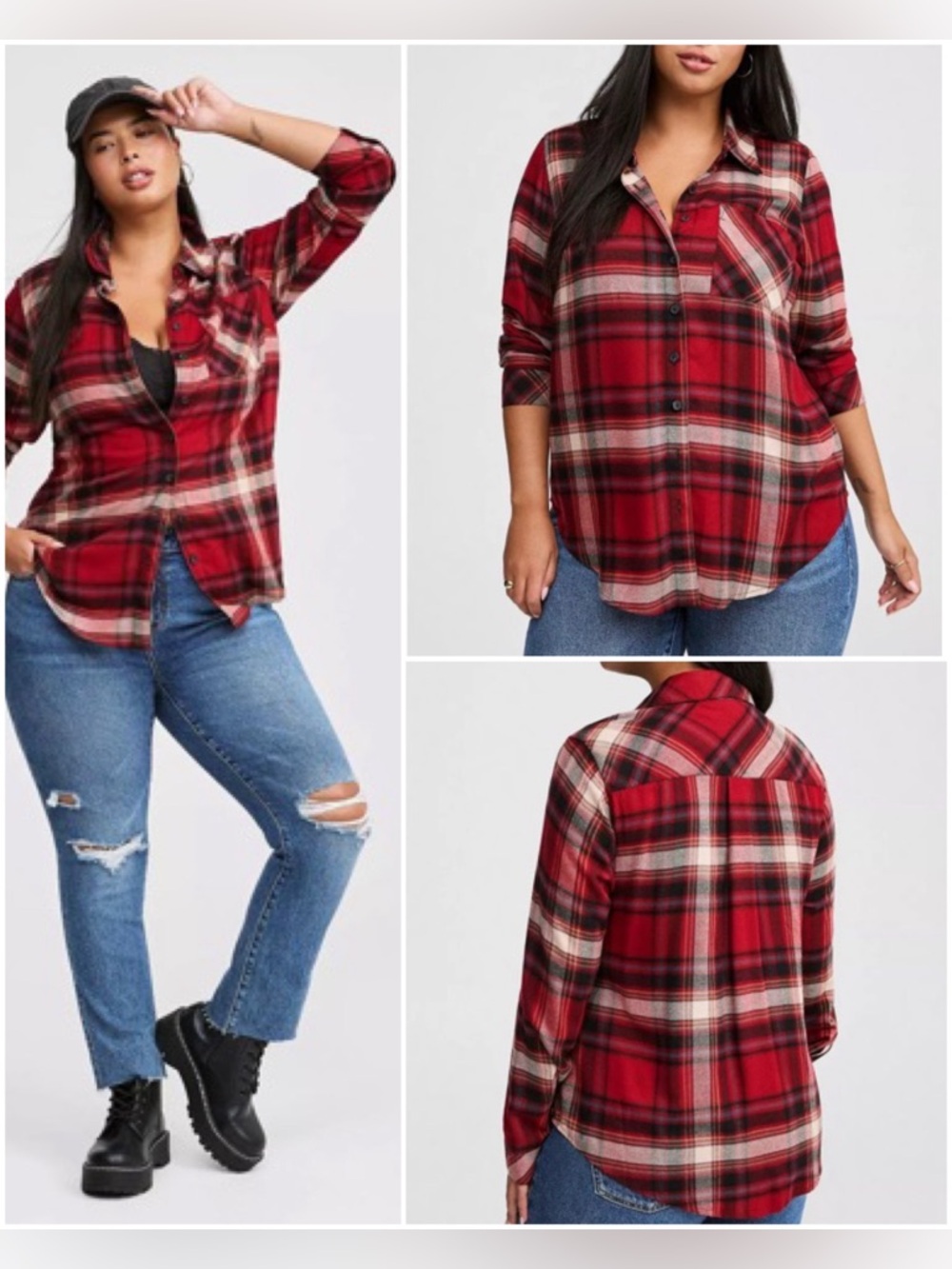 Torrid Lizzie Plaid Button Down Shirt Size 4X